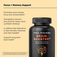 Vital Vitamins Brain Booster Plus in the Age Defying Bundle - focus and memory support with lion's mane and ginkgo biloba