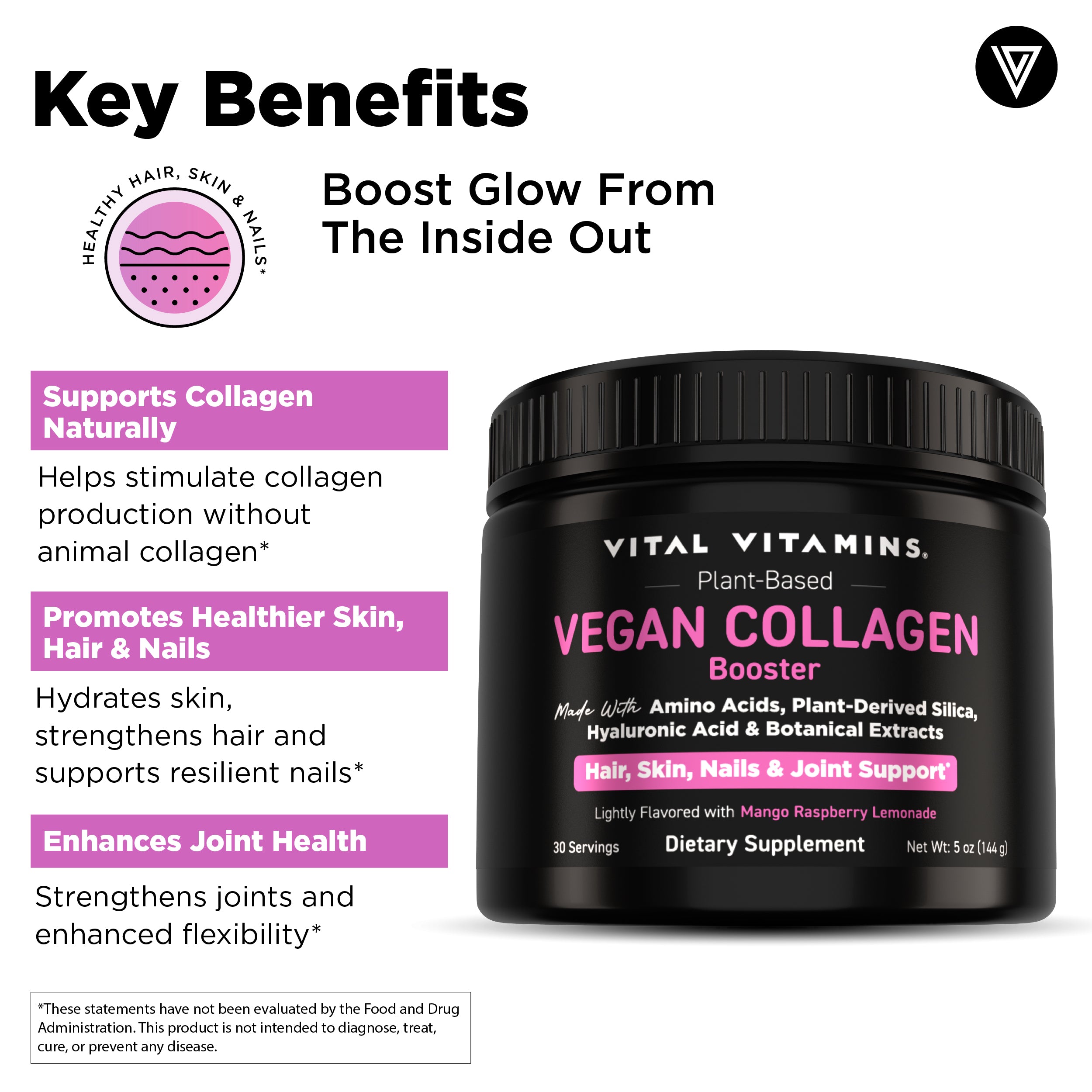 Vegan Collagen Booster Powder – Vital Vitamins