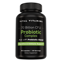 Vital Vitamins Probiotic Complex bottle - 70 billion CFU probiotic with prebiotic blend for digestive and immune support