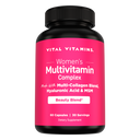 Vital Vitamins Women's Multivitamin Complex bottle - 60-capsule beauty blend with multi-collagen, hyaluronic acid and MSM on pink label